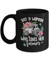 Just A Woman Who Loves Her Farmer Mug Coffee Mug | Teecentury.com