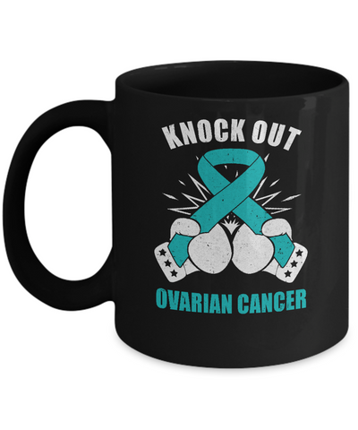Boxing knock out Ovarian Cancer Awareness Support Mug Coffee Mug | Teecentury.com