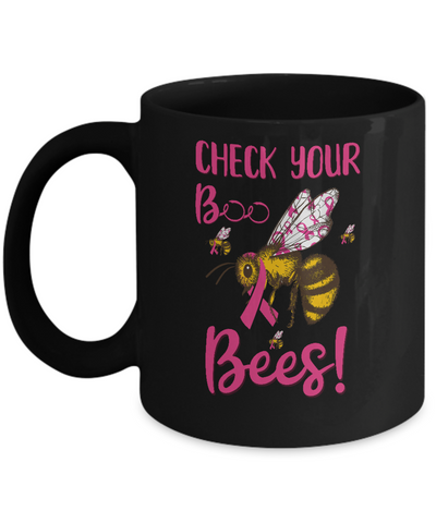 Check Your Boo Bees Funny Breast Cancer Mug Coffee Mug | Teecentury.com