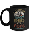 Vintage I Have Two Title Dad And Pops Funny Fathers Day Mug Coffee Mug | Teecentury.com