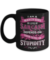 I Am A March Girl My Level Of Sarcasm Depends On Stupidity Mug Coffee Mug | Teecentury.com