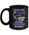 I Wear Teal And Purple For My Brother In Law Suicide Prevention Mug Coffee Mug | Teecentury.com