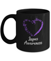 Butterfly Believe Lupus Awareness Ribbon Gifts Mug Coffee Mug | Teecentury.com