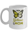 I Wear Yellow For My Mom Butterfly Sarcoma Bone Cancer Mug Coffee Mug | Teecentury.com
