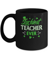 Luckiest Teacher Ever St Patrick's Day Clover Shamrock Gift Mug Coffee Mug | Teecentury.com