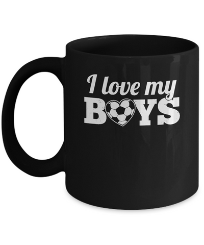 Love My Boys Mom And Dad Soccer Mug Coffee Mug | Teecentury.com