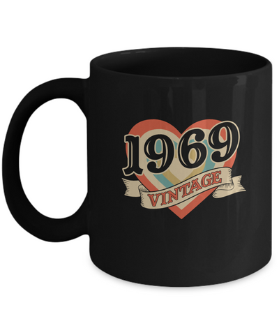 Vintage Retro Classic Heart Made In 1969 53th Birthday Mug Coffee Mug | Teecentury.com