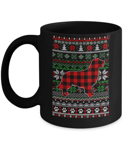 Golden Retriever Red Plaid Ugly Christmas Sweater Gifts Mug Coffee Mug | Teecentury.com