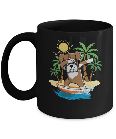 Summer Vacation Dabbing Boxer Surfing Surfboard Gift Mug Coffee Mug | Teecentury.com