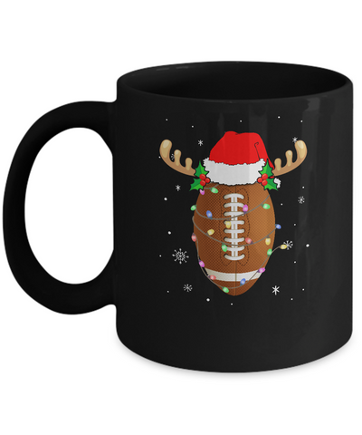 Santa Hat Football Reindeer Christmas Gifts Mug Coffee Mug | Teecentury.com