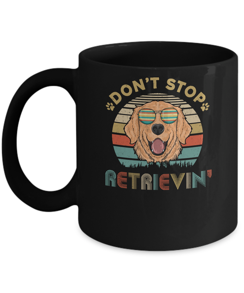 Don't Stop Retrieving Vintage Retro Golden Retriever Mug Coffee Mug | Teecentury.com