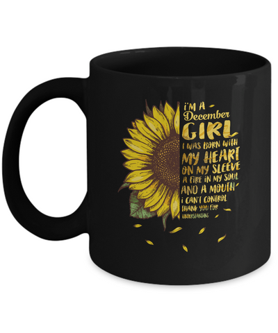 I Am A December Girl Birthday Gifts Sunflower Mug Coffee Mug | Teecentury.com