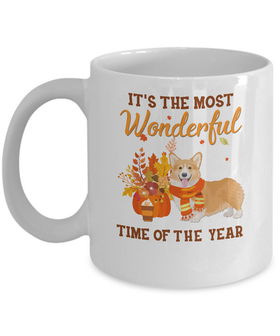 Corgi Autumn It's The Most Wonderful Time Of The Year Mug Coffee Mug | Teecentury.com