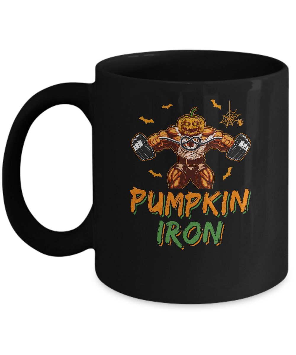 Halloween Gym Workout Pumpkin Iron Motivation For Men Mug 11oz