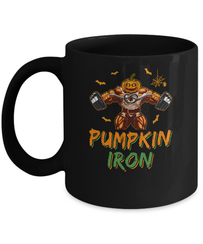 Halloween Gym Workout Pumpkin Iron Motivation For Men Mug Coffee Mug | Teecentury.com
