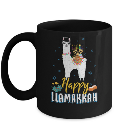 Funny Happy Llamakkah Hanukkah Llama Mug Coffee Mug | Teecentury.com