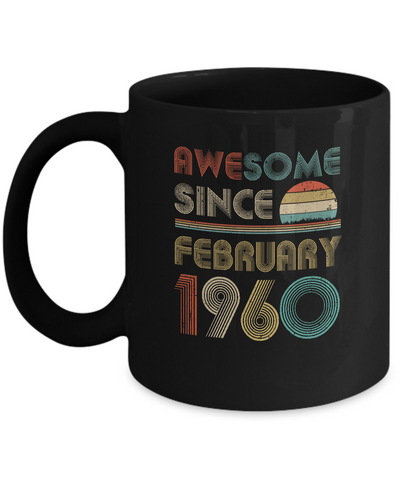Awesome Since February 1960 Vintage 62th Birthday Gifts Mug Coffee Mug | Teecentury.com
