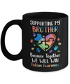 Supporting My Brother Puzzle Autism Awareness Month Mug Coffee Mug | Teecentury.com