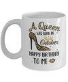 Born In October Girl Leopard High Heels Birthday Women Gift Mug Coffee Mug | Teecentury.com