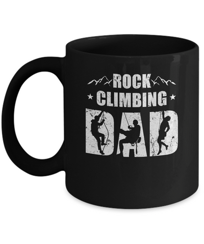 Rock Climbing Dad Distressed Mountain Climber Fathers Day Mug Coffee Mug | Teecentury.com