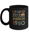 Legend Since March 1980 Vintage 42th Birthday Gifts Mug Coffee Mug | Teecentury.com