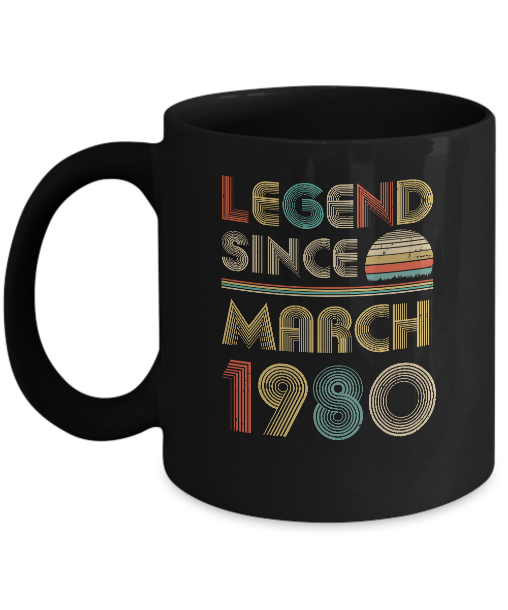 Legend Since March 1980 Vintage 42th Birthday Gifts Mug Coffee Mug | Teecentury.com