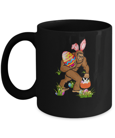 Funny Bigfoot Bunny Hunting Eggs Easter Day Mug Coffee Mug | Teecentury.com