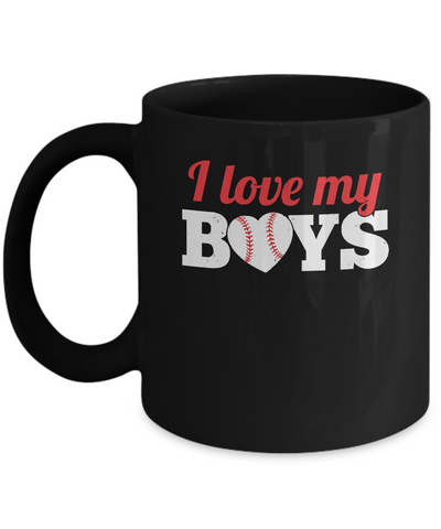 Love My Boys Mom And Dad Baseball Mug Coffee Mug | Teecentury.com