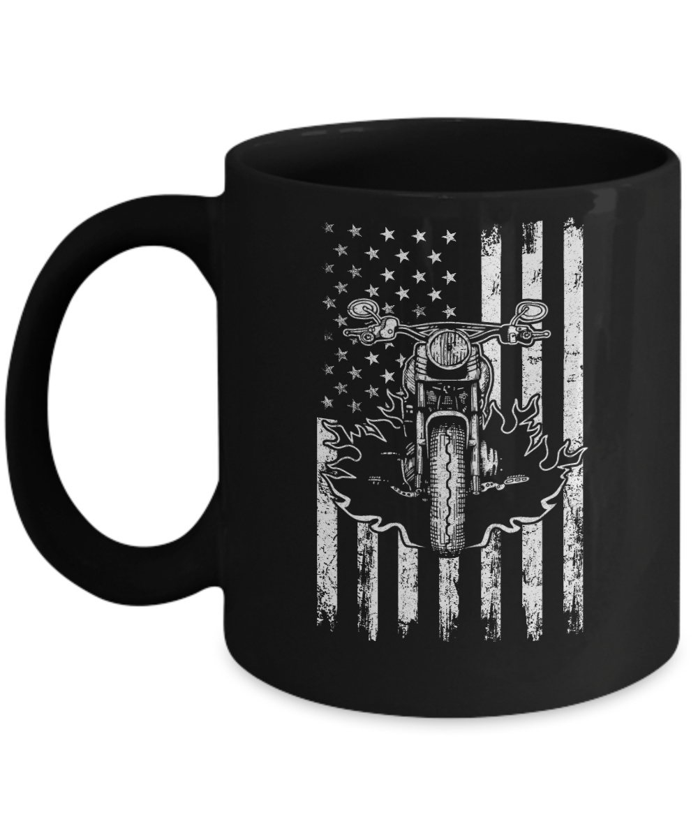 American Motorcycle Motorbike Us Flag Cool Biker Mug Coffee Mug | Teecentury.com
