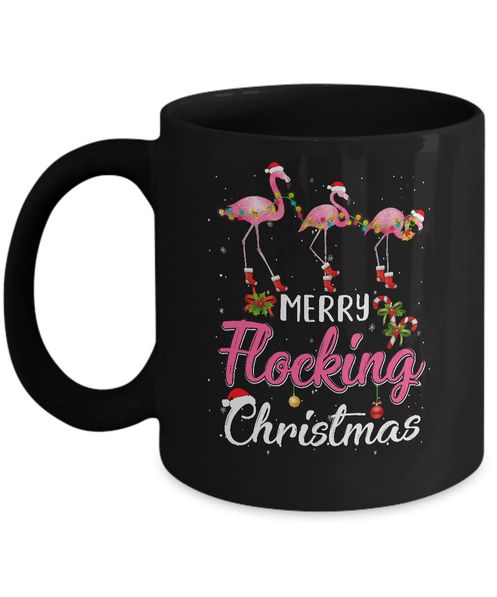 Merry Flocking Christmas Gift For Flamingo Lovers Mug Coffee Mug | Teecentury.com