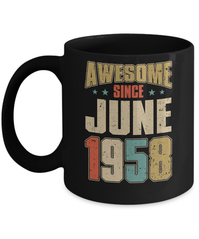 Vintage Retro Awesome Since June 1958 64th Birthday Mug Coffee Mug | Teecentury.com