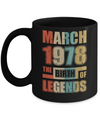 Vintage Retro March 1978 Birth Of Legends 44th Birthday Mug Coffee Mug | Teecentury.com