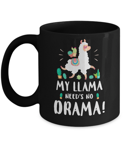 Funny Lama Cactus Llama Need's No Drama Mug Coffee Mug | Teecentury.com