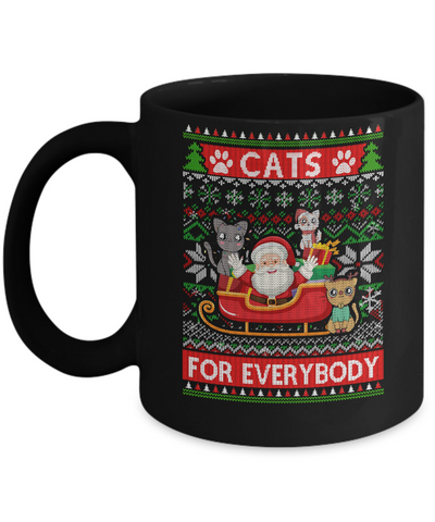 Cats For Everybody Christmas Cute Cat Lover Ugly Sweater Mug Coffee Mug | Teecentury.com