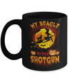 My Beagle Rides Shotgun Halloween Dog Mug Coffee Mug | Teecentury.com