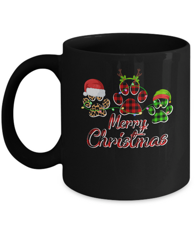 Paw Dogs Merry Christmas Dog Lovers Red Buffalo Mug Coffee Mug | Teecentury.com