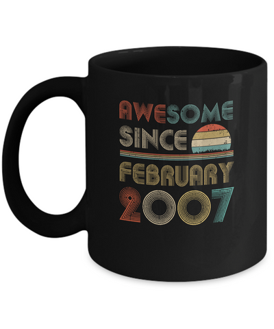 Awesome Since February 2007 Vintage 15th Birthday Gifts Mug Coffee Mug | Teecentury.com