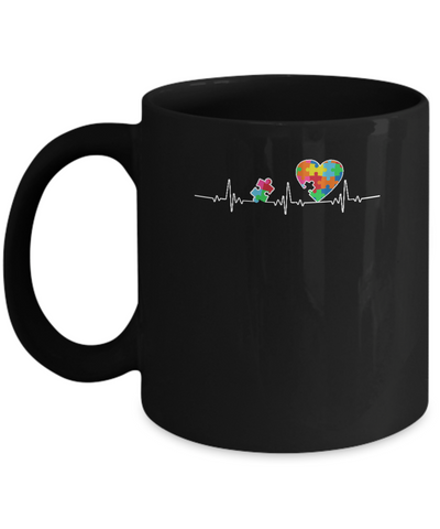 Autism Puzzle Heartbeat Autism Awareness Mug Coffee Mug | Teecentury.com