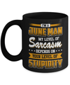 I Am A June Man My Level Of Sarcasm Depends On Stupidity Mug Coffee Mug | Teecentury.com