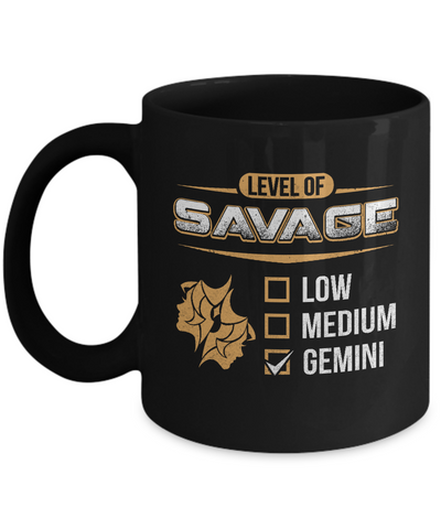 Level Of Savage Gemini Mug Coffee Mug | Teecentury.com