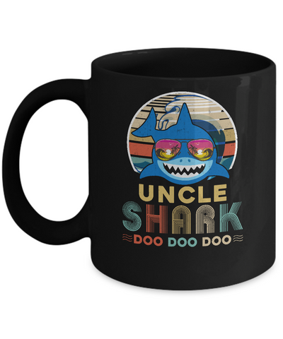 Retro Vintage Uncle Shark Doo Doo Doo Mug Coffee Mug | Teecentury.com