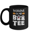 Working On My Boo Tee Funny Ghost Halloween Mug Coffee Mug | Teecentury.com