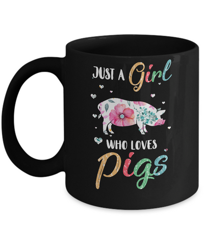 Just A Girl Who Loves Pigs Cute Pig Lover Mug Coffee Mug | Teecentury.com