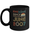 Awesome Since June 2007 Vintage 15th Birthday Gifts Mug Coffee Mug | Teecentury.com