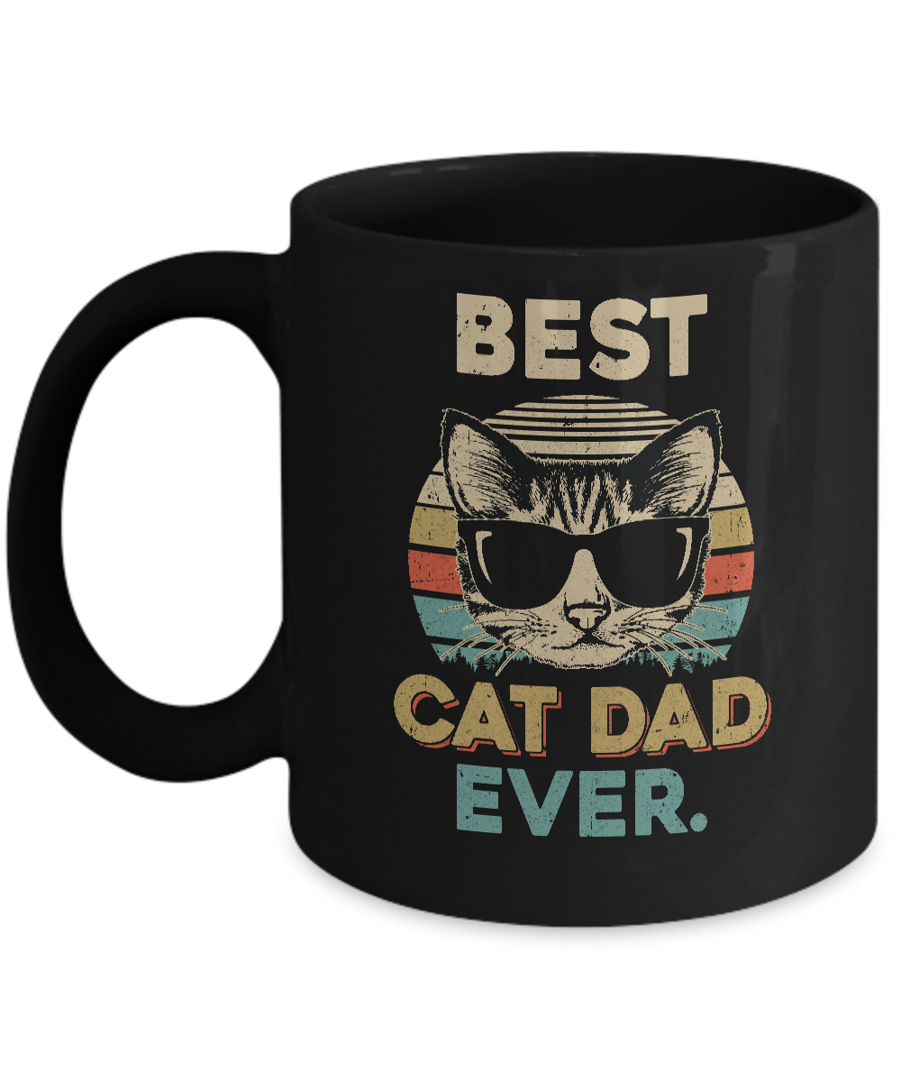 Vintage Best Cat Dad Ever Cat Daddy Father Mug Coffee Mug | Teecentury.com