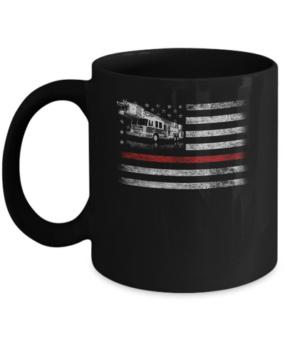 Patriotic Fireman American Flag Thin Red Line Firefighter Mug Coffee Mug | Teecentury.com