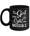 Funny This Girl Runs On Coffee And Musicals Mug Coffee Mug | Teecentury.com