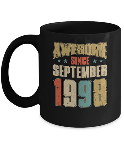 Vintage Retro Awesome Since September 1998 24th Birthday Mug Coffee Mug | Teecentury.com