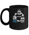 Eat Sleep Water Skiing Repeat Funny Lake Sports Mug Coffee Mug | Teecentury.com