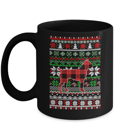 Boxer Red Plaid Ugly Christmas Sweater Funny Gifts Mug Coffee Mug | Teecentury.com